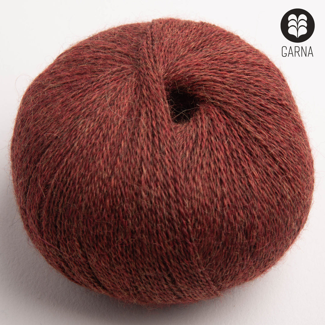 GARNA Alba Baby alpaca garn : 470 Meleret rød okker