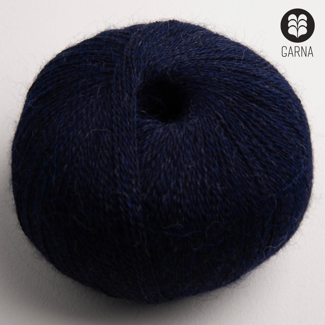 GARNA Alba Baby alpaca garn : 785 Meleret mørkeblå