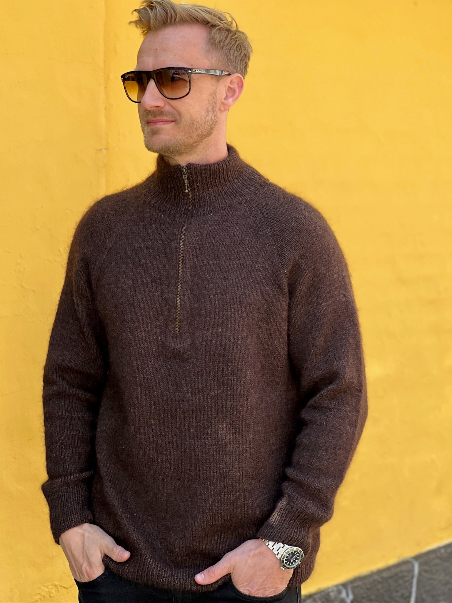 Zipper Sweater light Man - Strikkekit - PetiteKnit