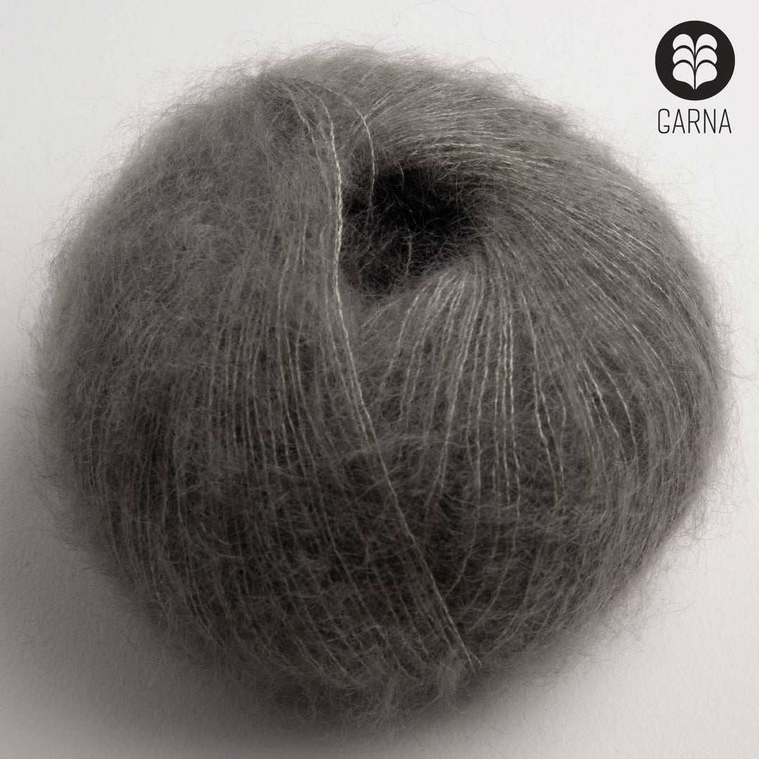 GARNA Cava Silk Mohair garn : 153 Sølvgrå