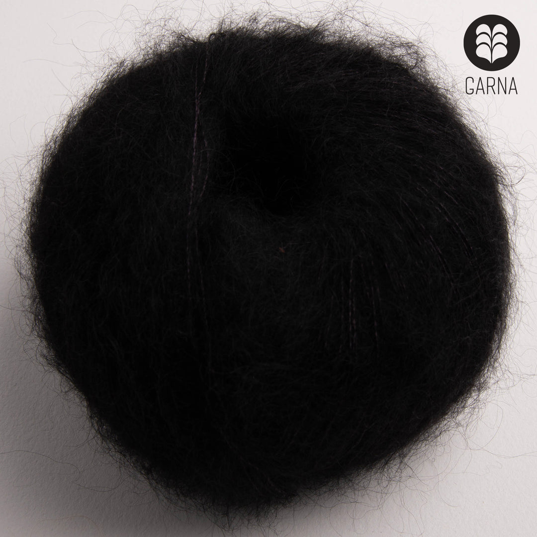 GARNA Cava Silk Mohair garn : 197 Sort