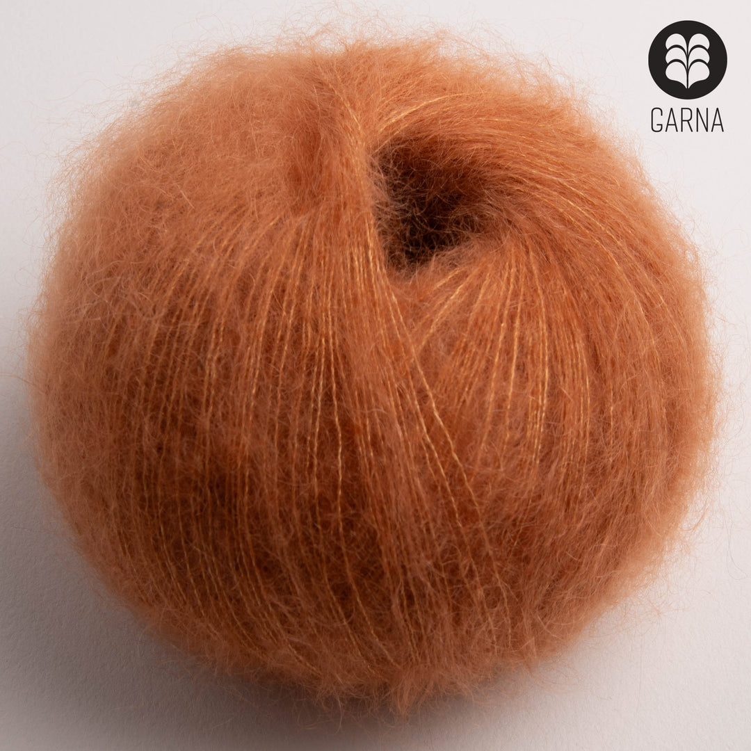 GARNA Cava Silk Mohair garn : 434 Kobber orange