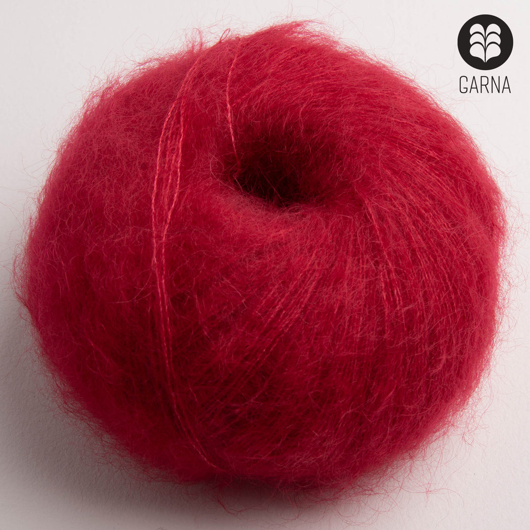 GARNA Cava Silk Mohair garn : 457 Rød