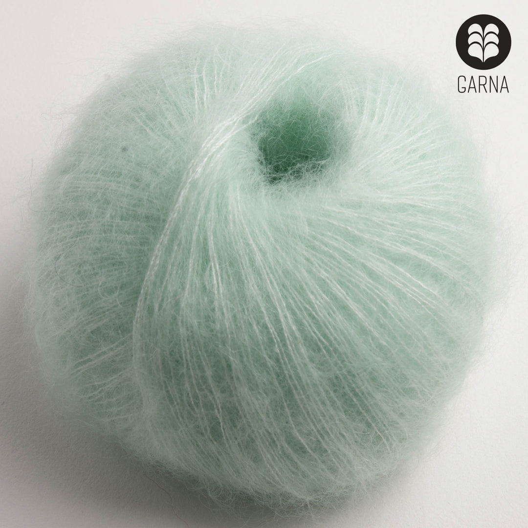 GARNA Cava Silk Mohair garn : 606 Lys mint