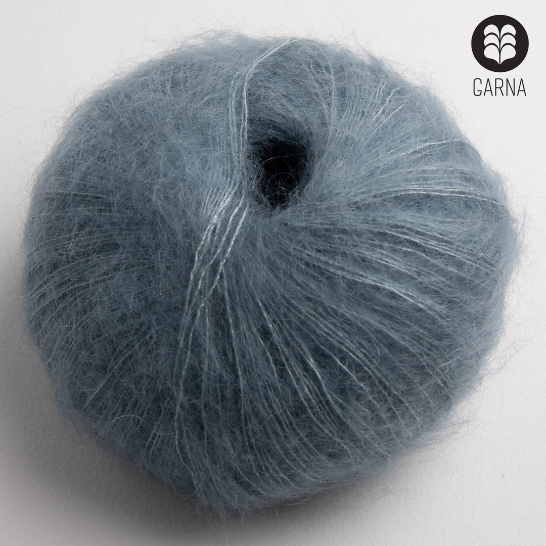 GARNA Cava Silk Mohair garn : 623 Dueblå