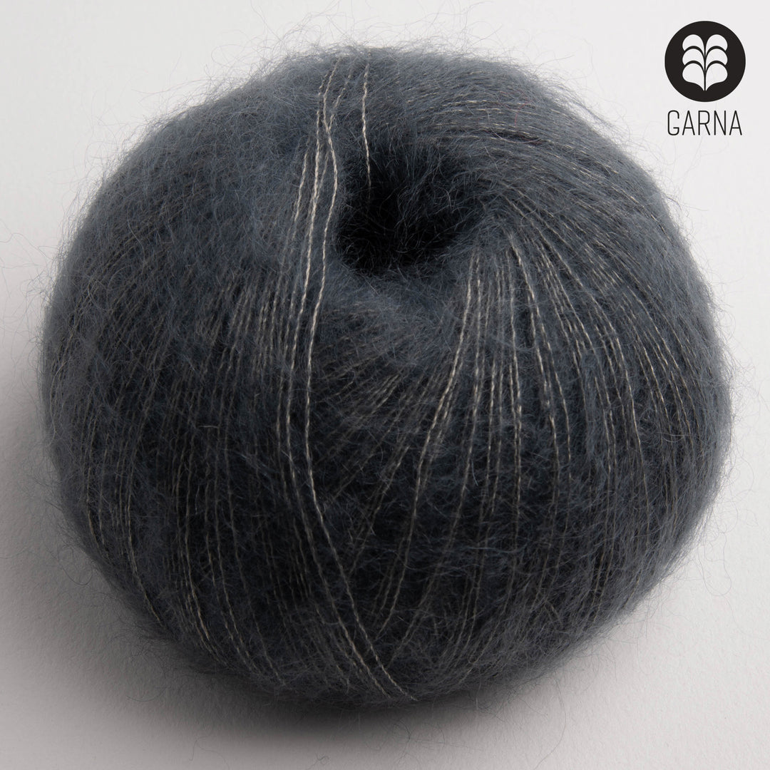 GARNA Cava Silk Mohair garn : 634 Petroleumsgrå
