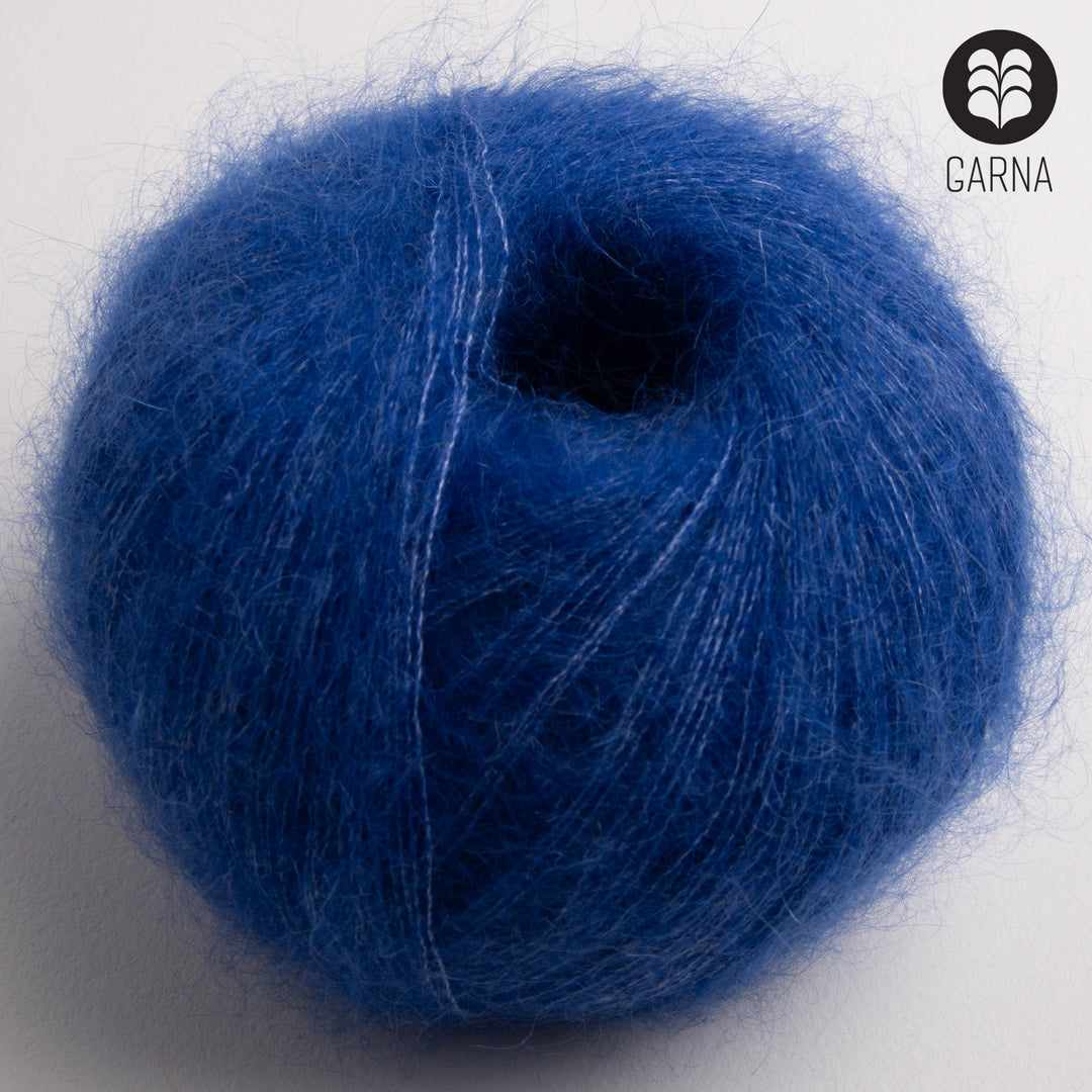 GARNA Cava Silk Mohair garn : 755 Koboltblå