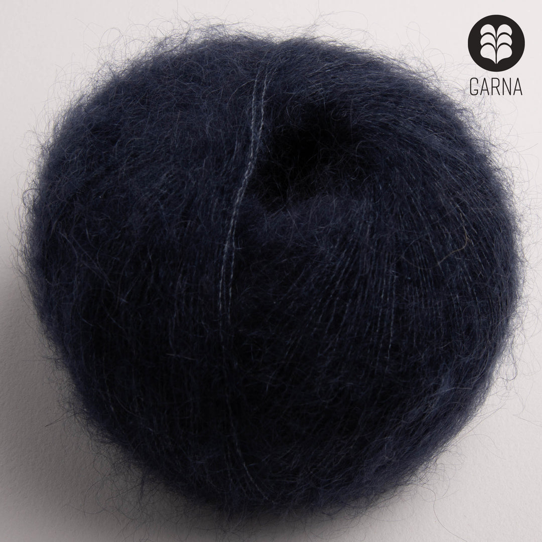 GARNA Cava Silk Mohair garn : 790 Midnatsblå