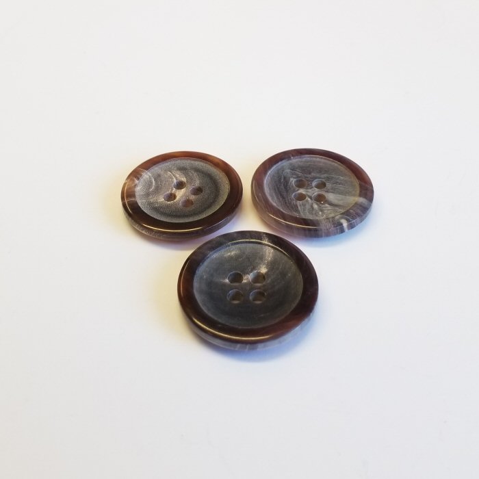 Bøffelhornsknap 83 : Grå - 23 mm