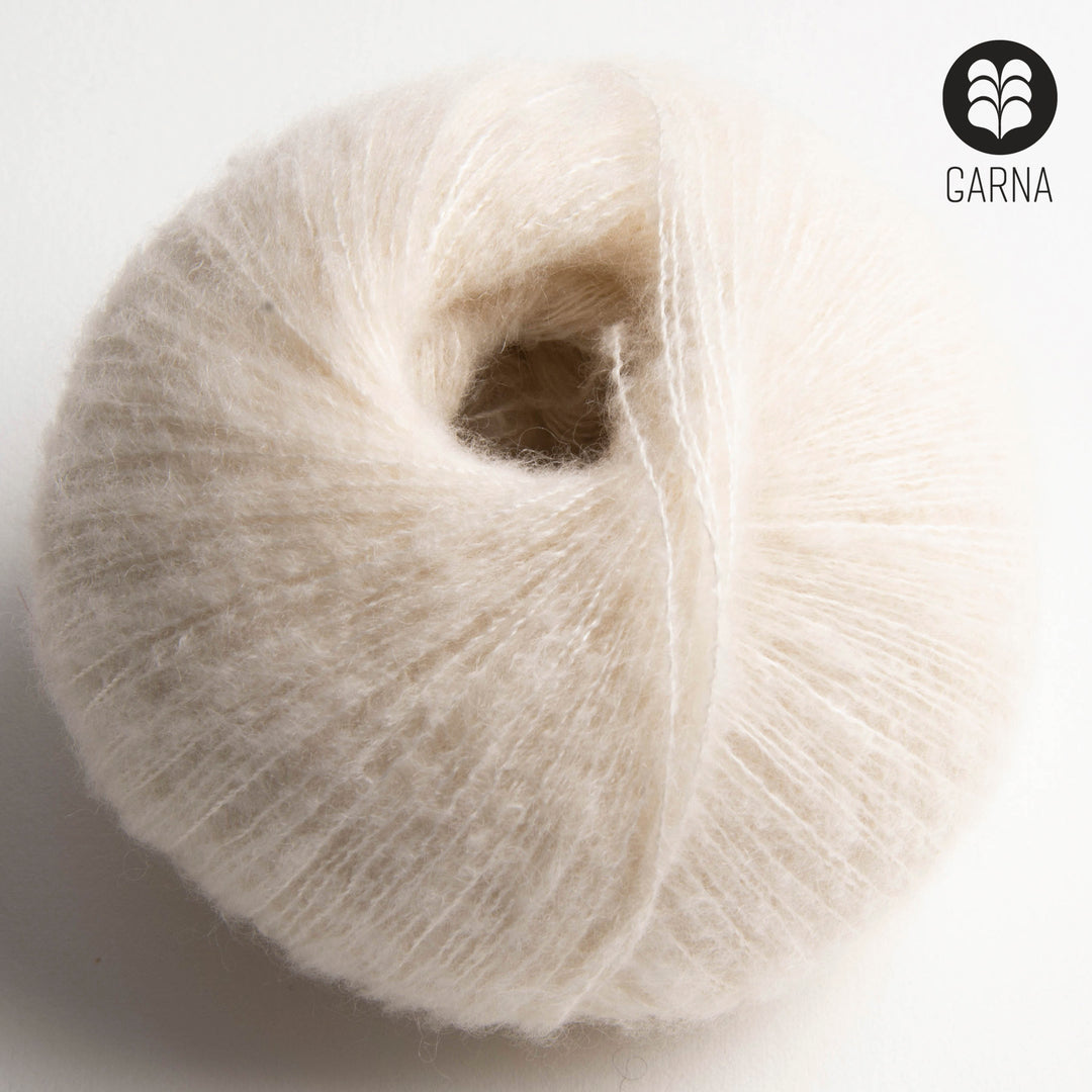 GARNA Cumulus Cashmere / silke garn : 205 Cream hvid