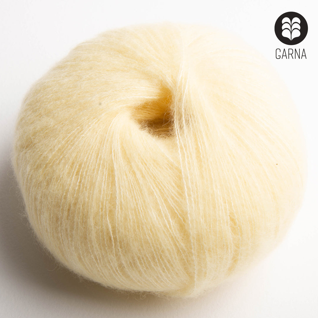 GARNA Cumulus Cashmere / silke garn : 410 Pastel gul