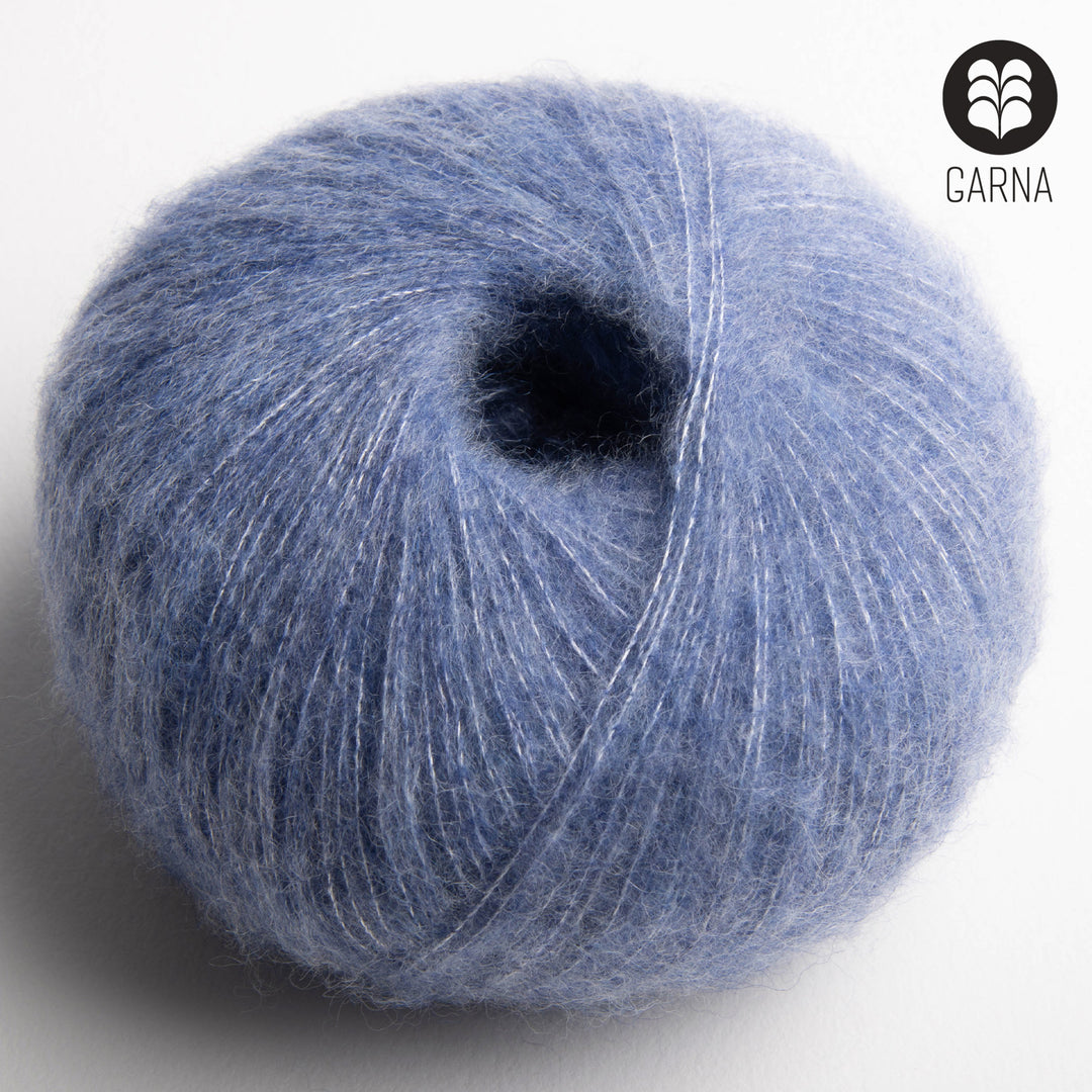 GARNA Cumulus Cashmere / silke garn : 737 Meleret havblå