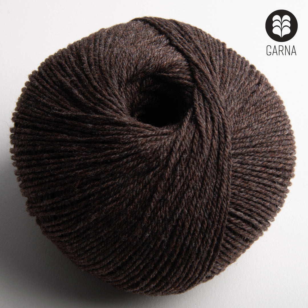 GARNA Nobilis Superfin Lammeuld garn : 285 Mørkebrun