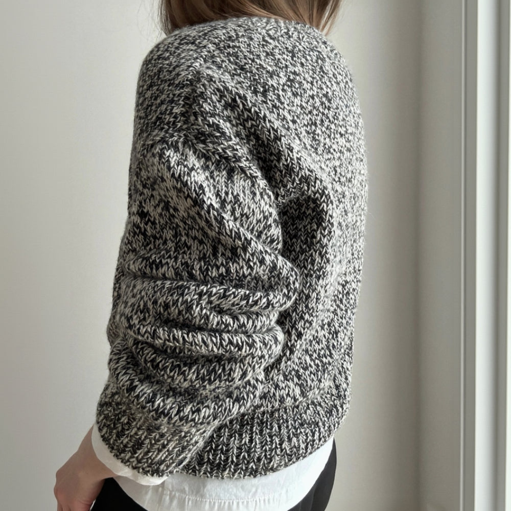 Luna Zip Sweater MORECA KNIT - Garnkit (uden opskrift) meleret