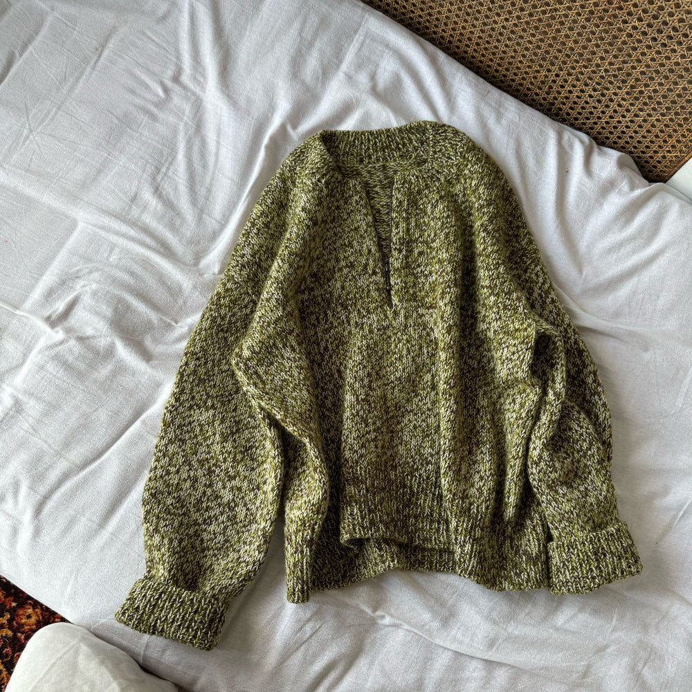 Luna Zip Sweater MORECA KNIT - Garnkit (uden opskrift) meleret