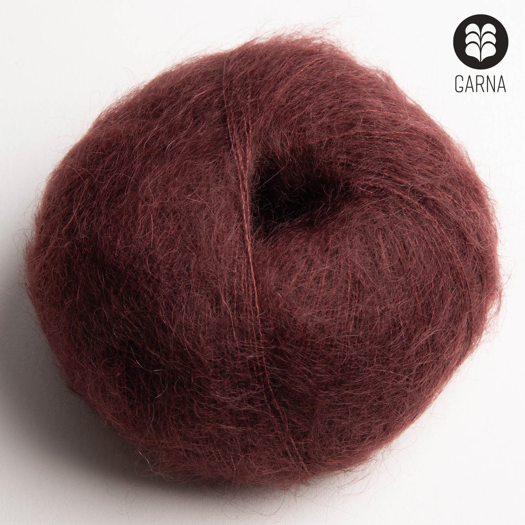 GARNA Cava Silk Mohair garn : 396 Bordeaux