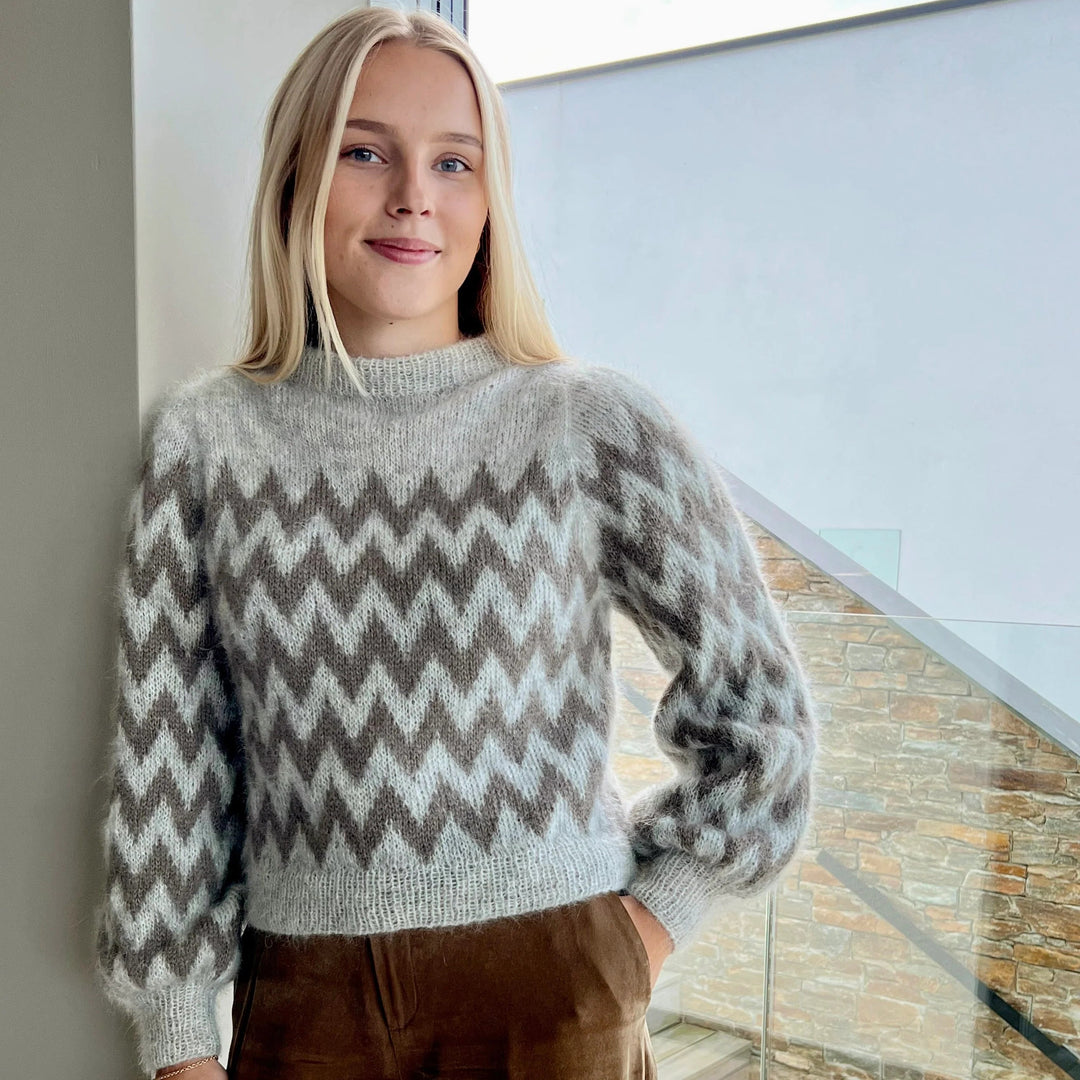 PUFFY ZIGZAG norgardknit - Garnkit (uden opskrift) Mohair