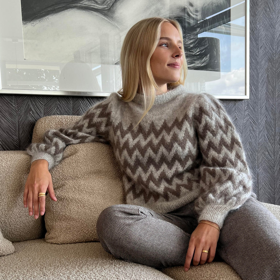 PUFFY ZIGZAG norgardknit - Garnkit (uden opskrift) Mohair