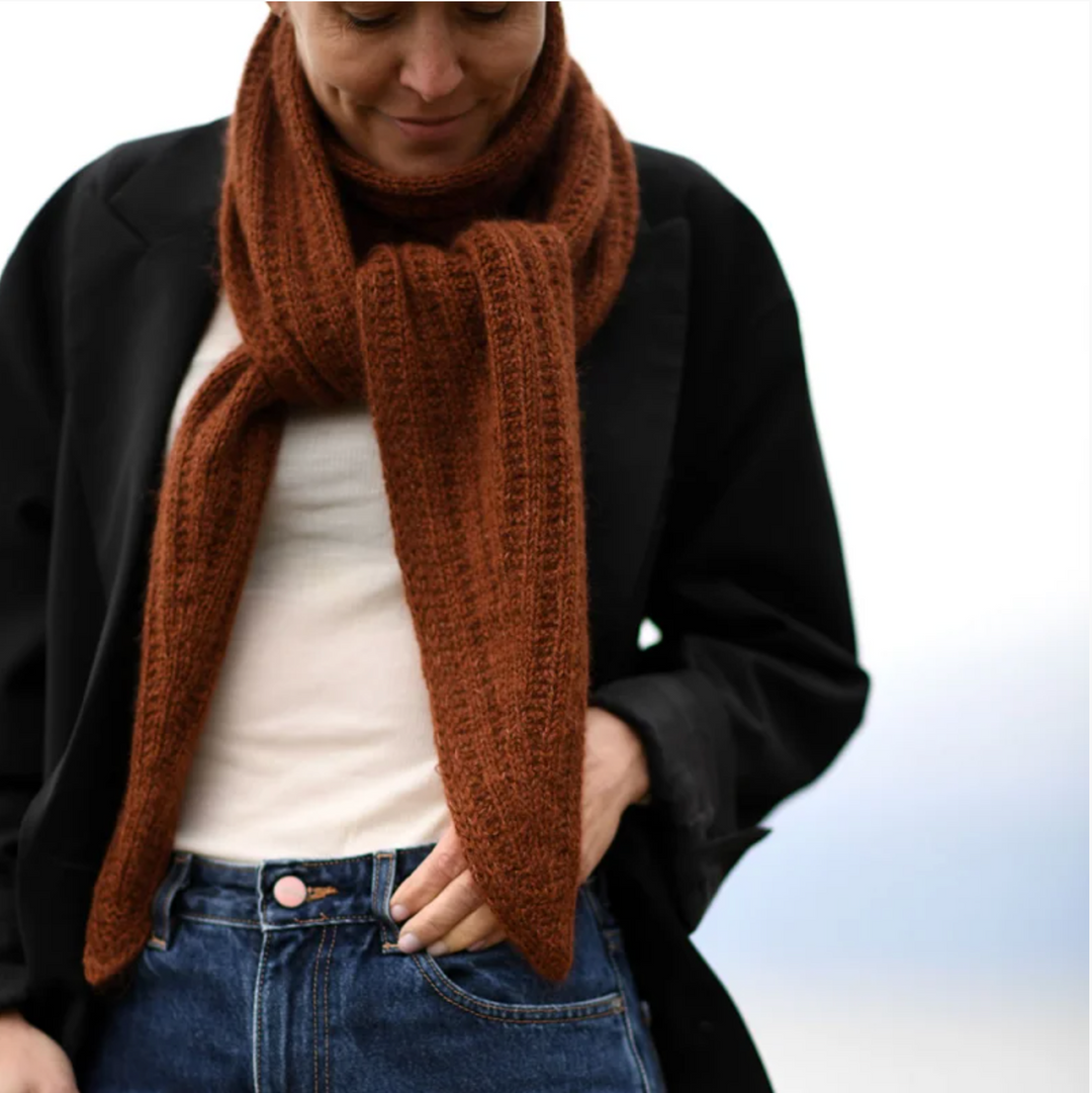 SOLANGE SCARF Anne Ventzel - Strikkekit Cashmere/lammeuld