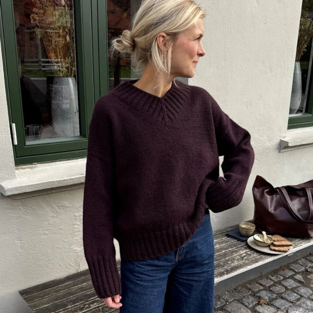 Hannah Sweater V-neck PetiteKnit - Strikkekit