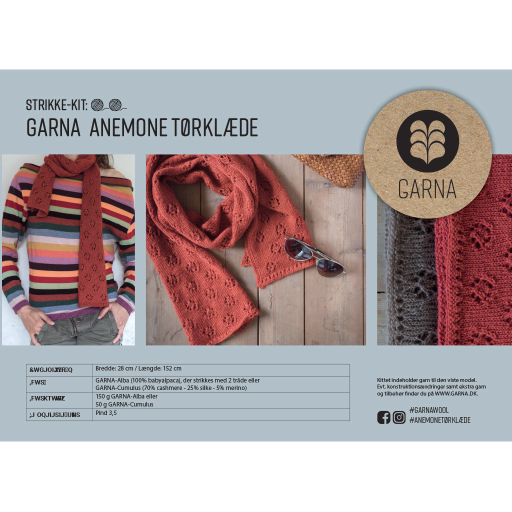 Anemone (Cumulus) tørklæde - Strikkekit