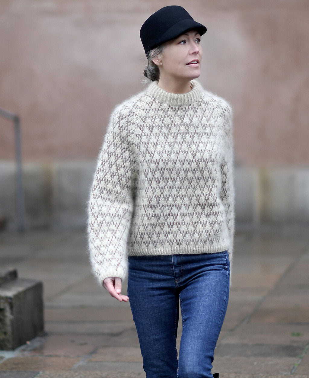 SPOT SWEATER Anne Ventzel - Strikkekit Mohair